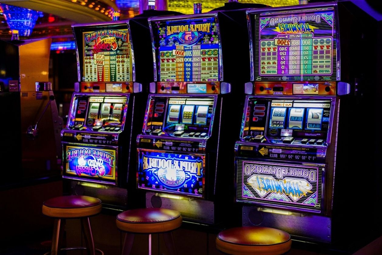 Casino table games with blue felt